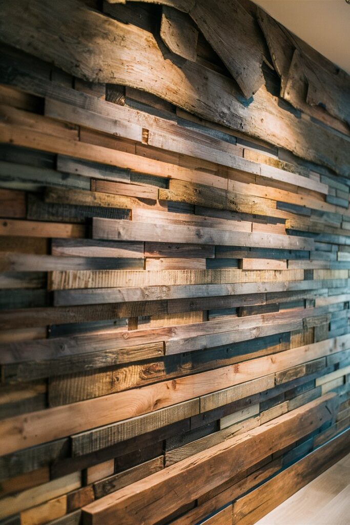 stunning reclaimed timber feature wall