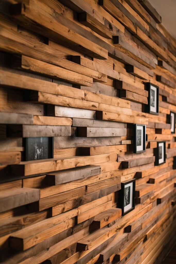 recycled timber used in feature wall