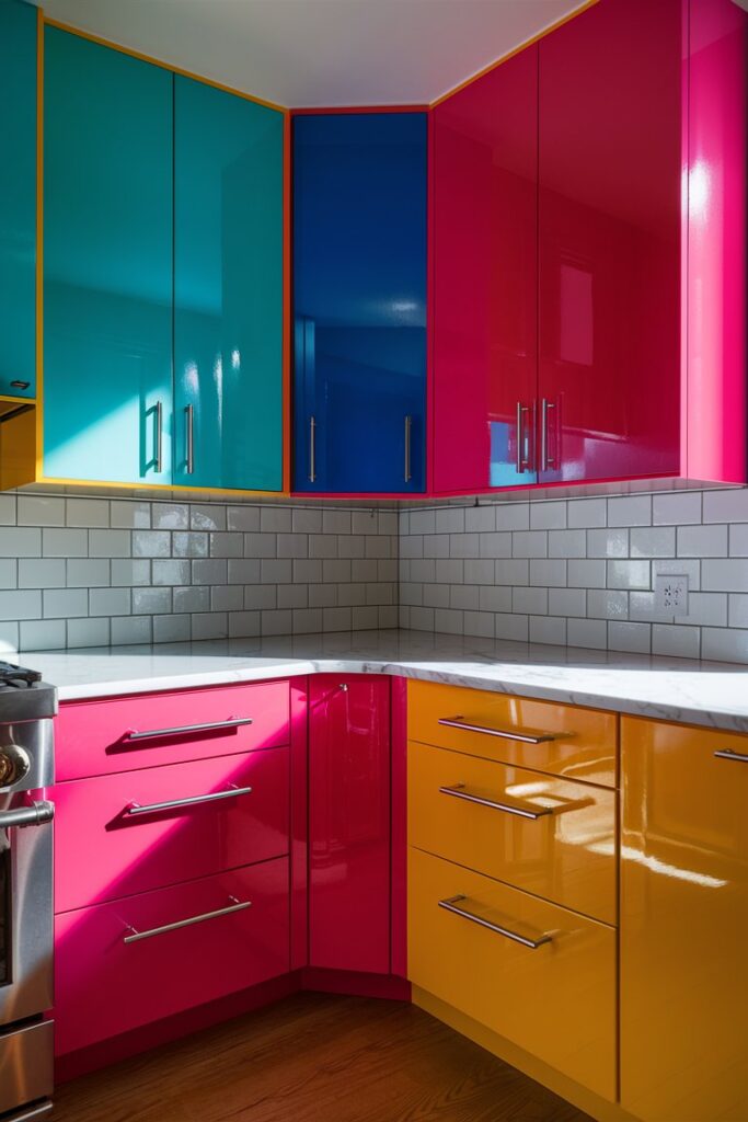 bold and bright kitchen cabinetry