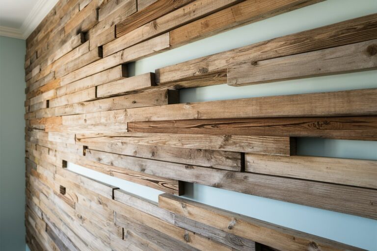 reclaimed timber feature wall